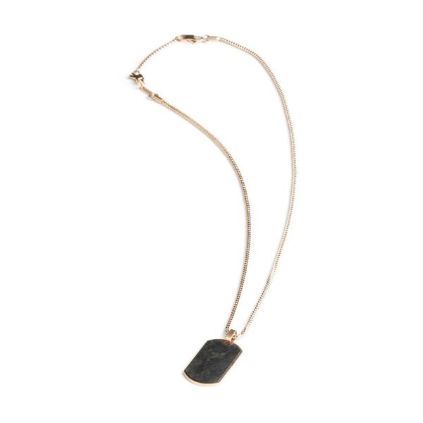 2mm bronze plattiert fuchsschwanz halskette mit geschmiedetem kohlenstoff anhänger - Bellum Bronze